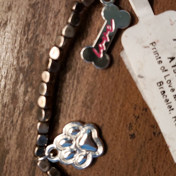 Alex and Ani Prints of Love Multi Charm Stretch Bracelet - Picture 2 of 4